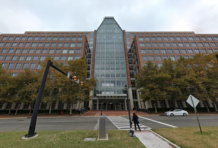 One of the buildings on the Patent and Trademark Office headquarters campus in Alexandria. 