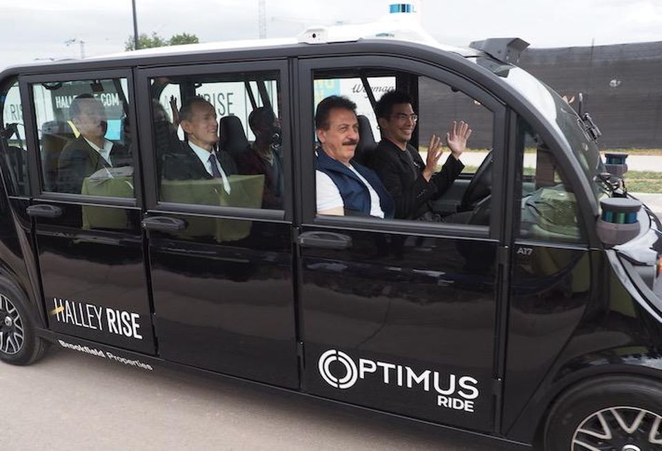 The Optimus Ride demonstration during the Halley Rise groundbreaking