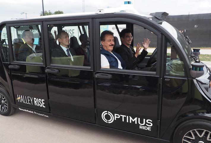 The Optimus Ride demonstration during the Halley Rise groundbreaking