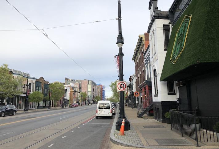 The 1300 block of H Street NE, home to Maketto and several other restaurants, photographed April 19. 