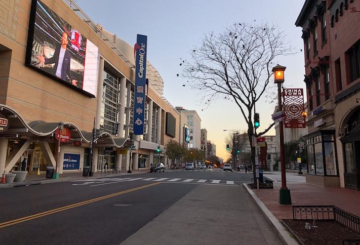 The Capital One Arena on 7th Street NW in Chinatown, part of the Downtown D.C. BID. 
