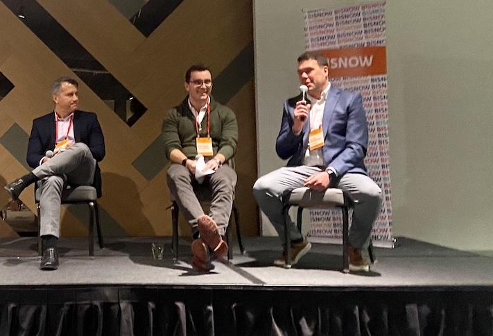 The Davis Cos.' Chris Mora, Link Logistics' Matthew McCarthy and AEW Capital Management's David McGeehan.