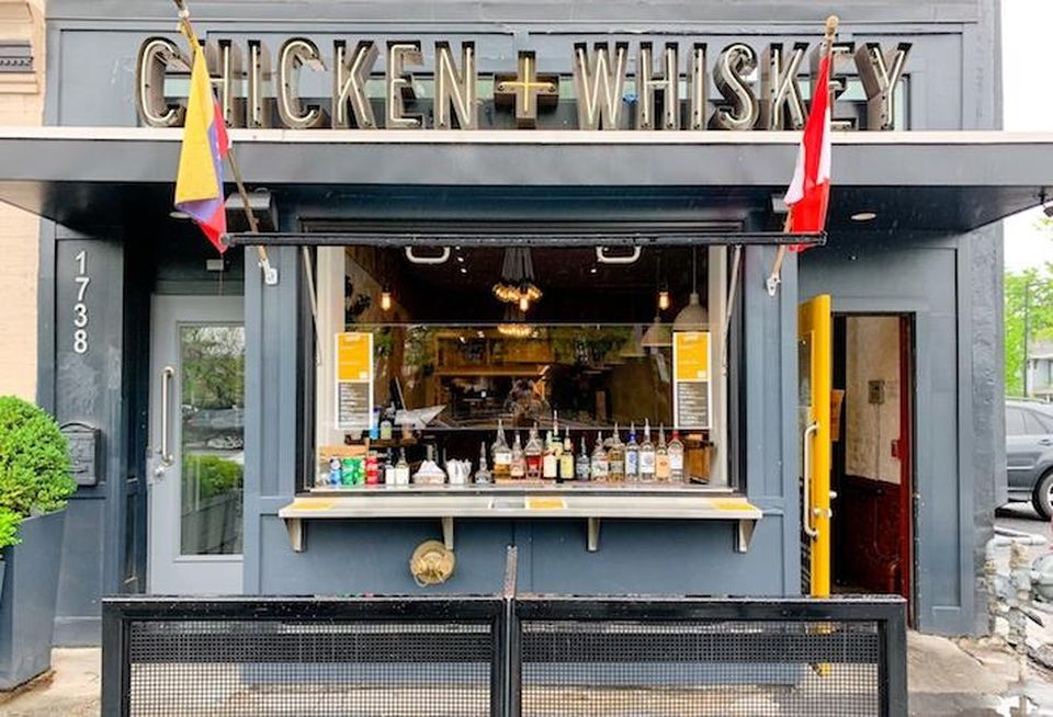 Chicken + Whiskey on 14th Street has transformed its front window into a to-go cocktail bar during the pandemic.