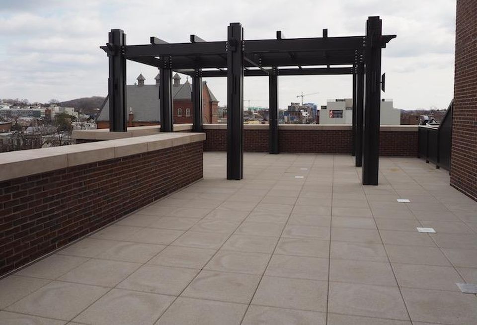 An 1K SF private terrace in a fifth-floor two-bedroom unit in the Avec building on H Street.