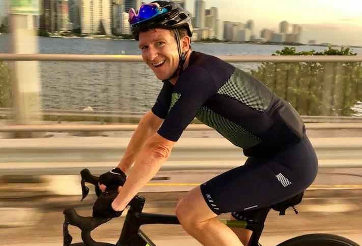 Walker & Dunlop CEO Willy Walker cycling in Miami. Walker & Dunlop CEO Willy Walker cycling.