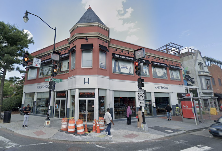 The retail property at 651 Florida Ave. NW, occupied by HalfSmoke and Beauty Island. 