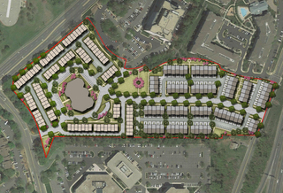 A site plan of the residential project planned at the  Flint Hill office park in Fairfax. 