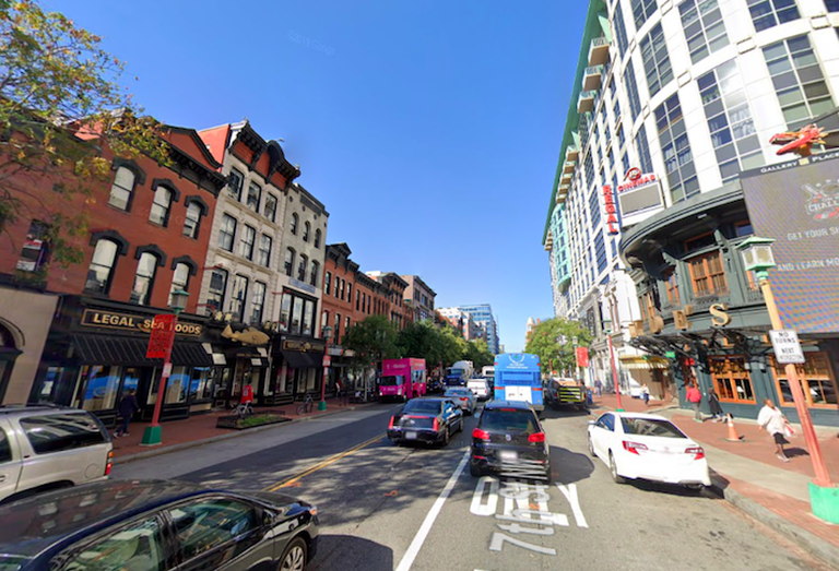 The Seventh Street corridor in Chinatown, one of D.C.'s most restaurant-filled neighborhoods.  