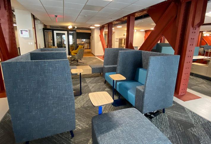 The Just Economy Club coworking space on the third floor of the Union Trust building at 740 15th St. NW. 