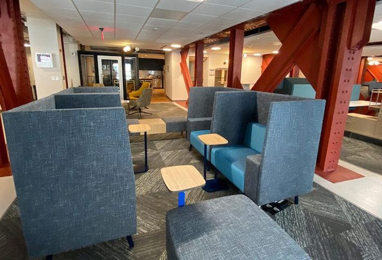 The Just Economy Club coworking space on the third floor of the Union Trust building at 740 15th St. NW. 