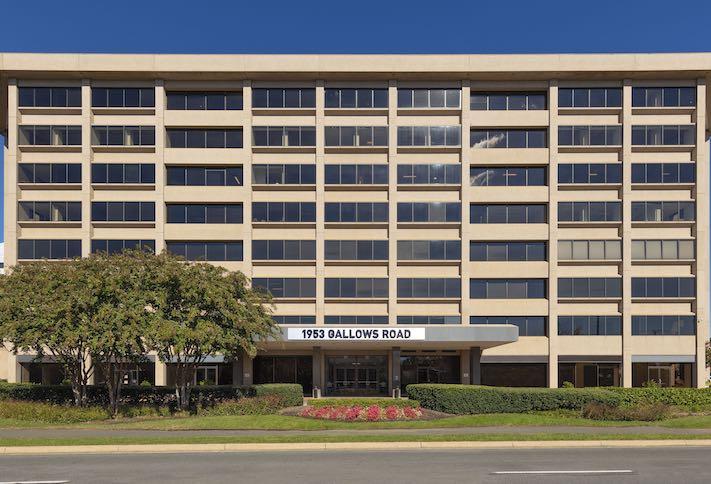 The office building at 1953 Gallows Road in Vienna. 