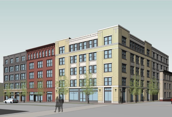 A rendering of the Terrapin House project at the intersection of Baltimore Avenue and Hartwick Road in College Park. 