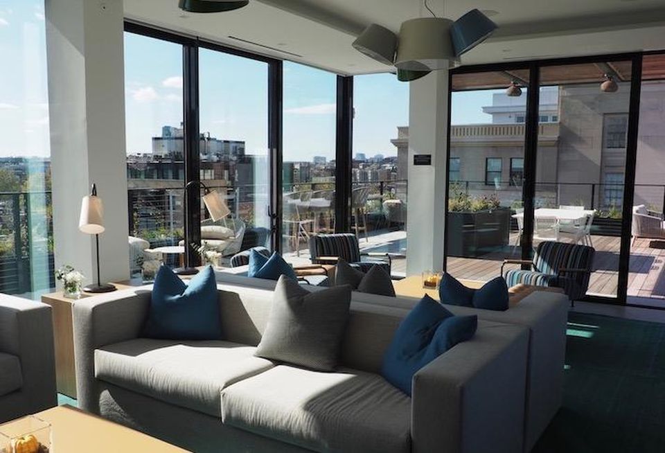 The rooftop amenity space at the Liz redevelopment on 14th Street