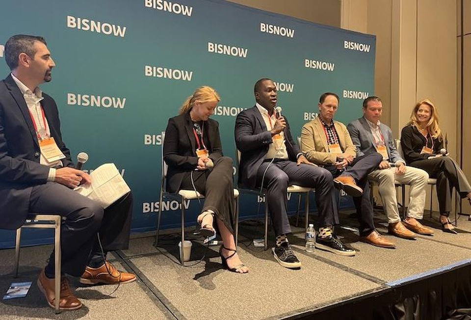 Syska Hennessy Group's Michael Terrigno, Lighting Environment's Erin McDannald, JPMorgan Chase & Co.'s D'Juan O'Donald, Vari's Bradd Shipp, WeWork's Dave Belford and HOK's Sabret Flocos.