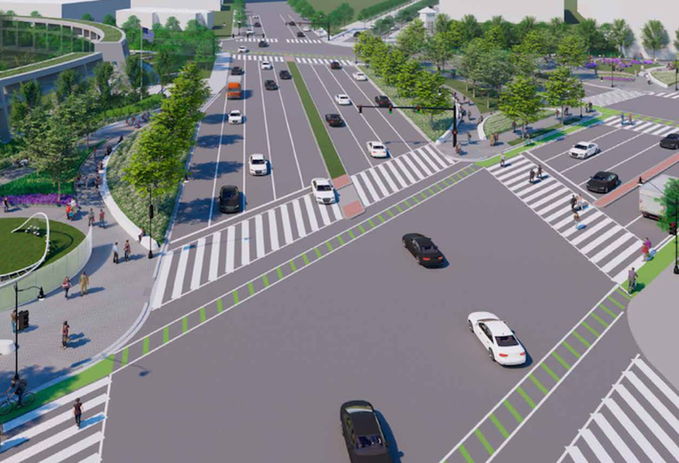 A rendering of the proposed redesign of NoMa's 