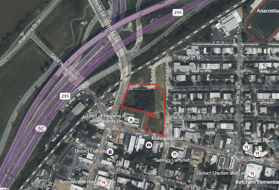 A map showing the location of the 1234 Good Hope Road site outlined in red.