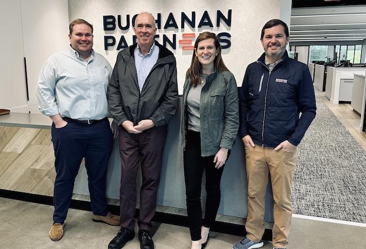 Buchanan Partners principals Jimmy Roembke, Brian Benninghoff, Bailey Edelson, and Kingsley McAdam.