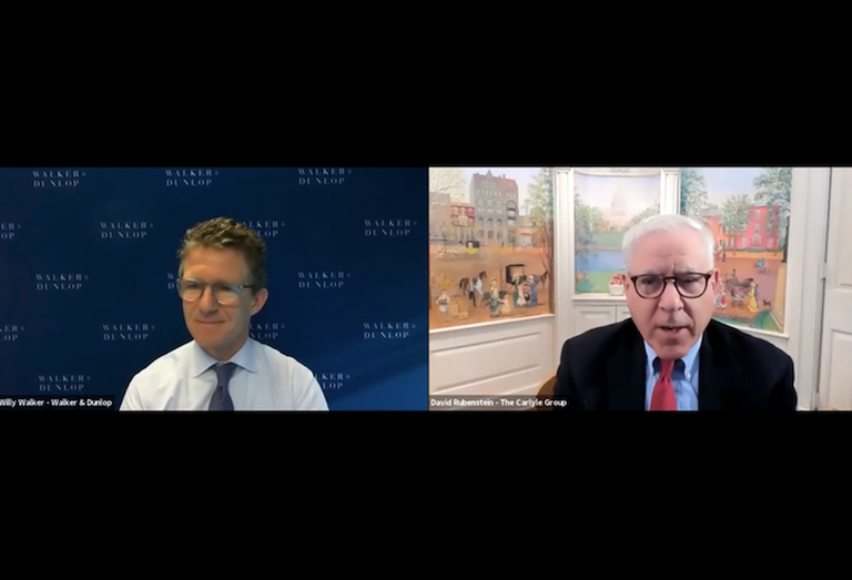 Walker & Dunlop CEO Willy Walker and The Carlyle Group founder David Rubenstein. 