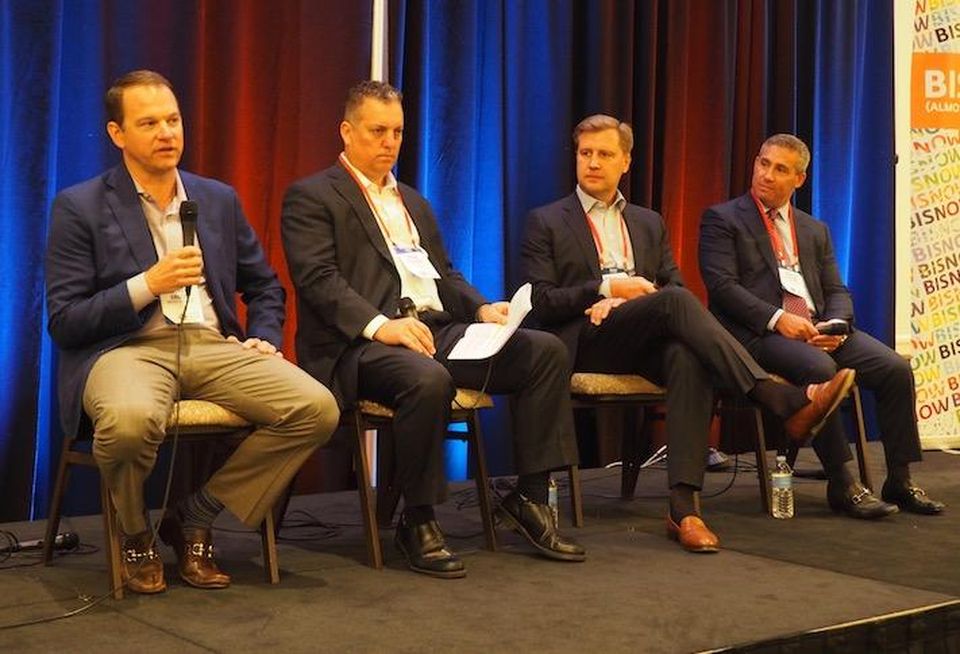 Walker & Dunlop's Andrew Gnazzo, PGIM Real Estate Finance's Brian Salyards, GID's Gregory Bates and Princeton Properties' Andrew Chaban