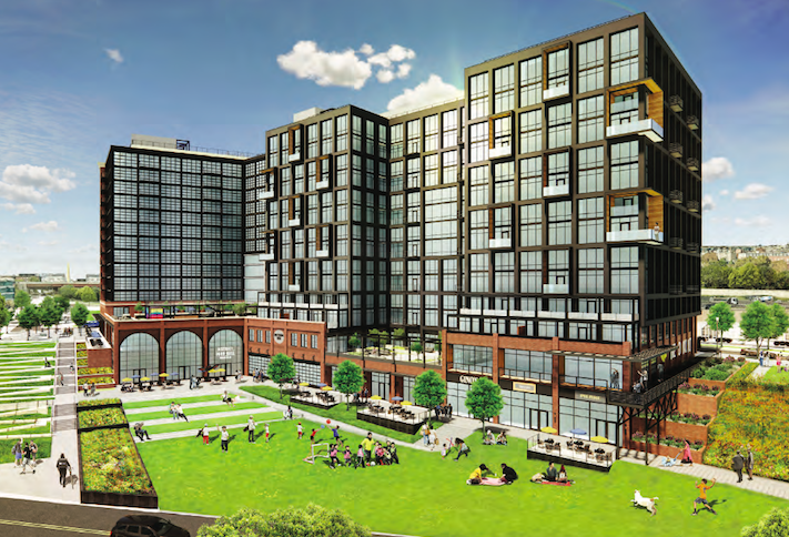 A rendering of the 900-unit project planned at 1333 M St. SE.