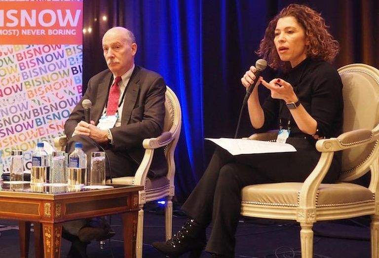 D.C. Council Chairman Phil Mendelson and D.C. Policy Center Executive Director Yesim Sayim Taylor at a 2018 Bisnow event. 
