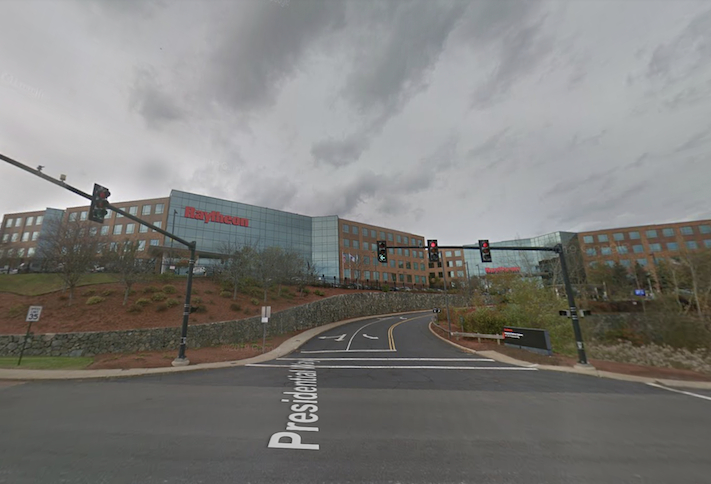 The Raytheon office buildings at 225 & 235 Presidential Way in Woburn. 
