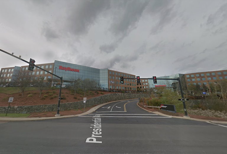 The Raytheon office buildings at 225 & 235 Presidential Way in Woburn. 