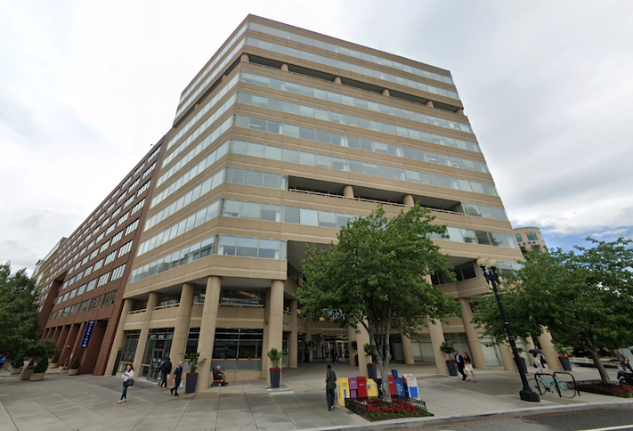 The office building at One Thomas Circle. 