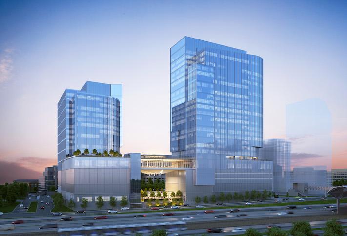 A rendering of the next phase of Reston Town Center.  