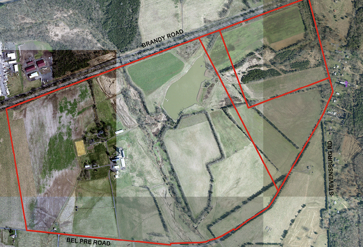The 88-acre site in Culpeper County that is the subject of a rezoning proposal for data center use.