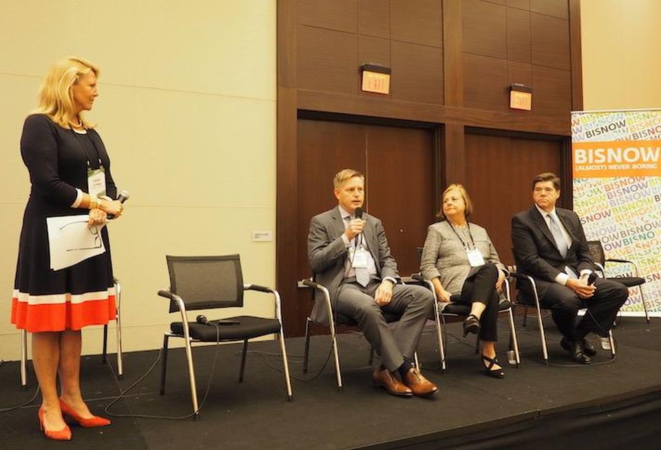 Cushman & Wakefield's Sherry Cushman, PN Hoffman's Shawn Seaman, Perkins Eastman's Barbara Mullenex and National Association of Broadcasters' Steve Newberry