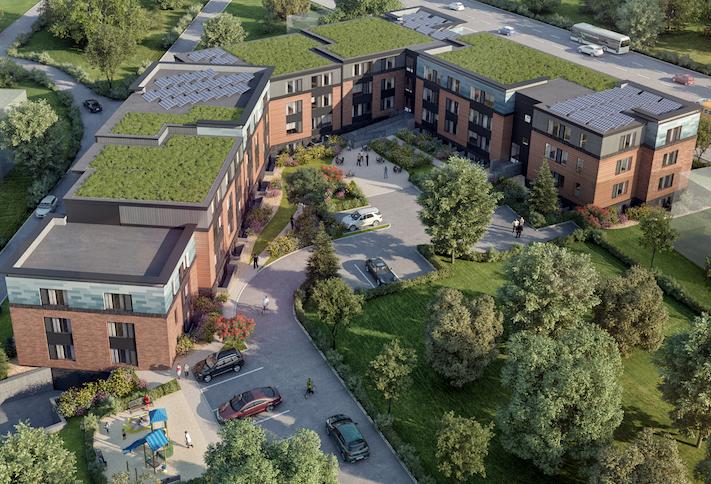 A rendering of the 86-unit Alabama Avenue Apartments project in Ward 8. 