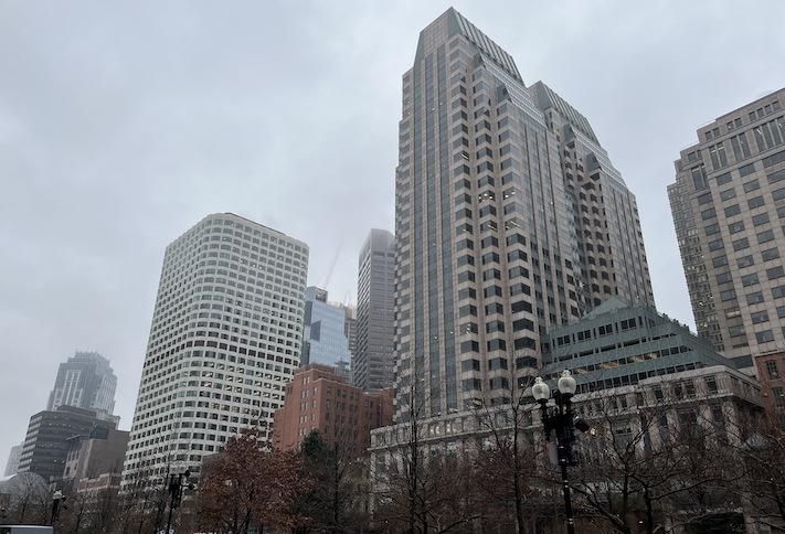 Office buildings in Boston, a city facing its highest vacancy rate since the Great Recession. 