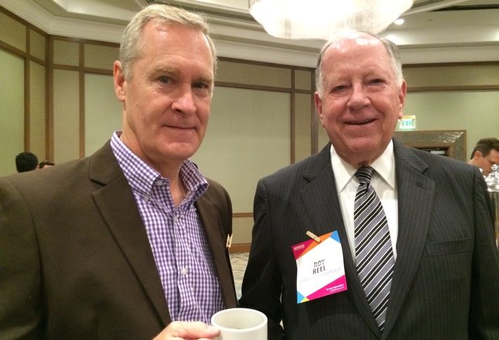 Friends get together at Bisnow events.