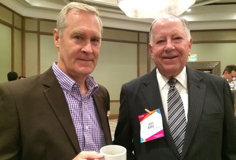 Friends get together at Bisnow events.