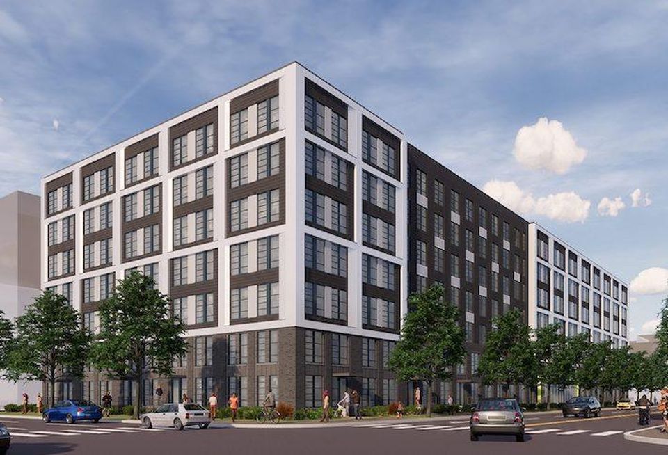 A rendering of the first phase of the Northwest One development at North Capitol and K streets.
