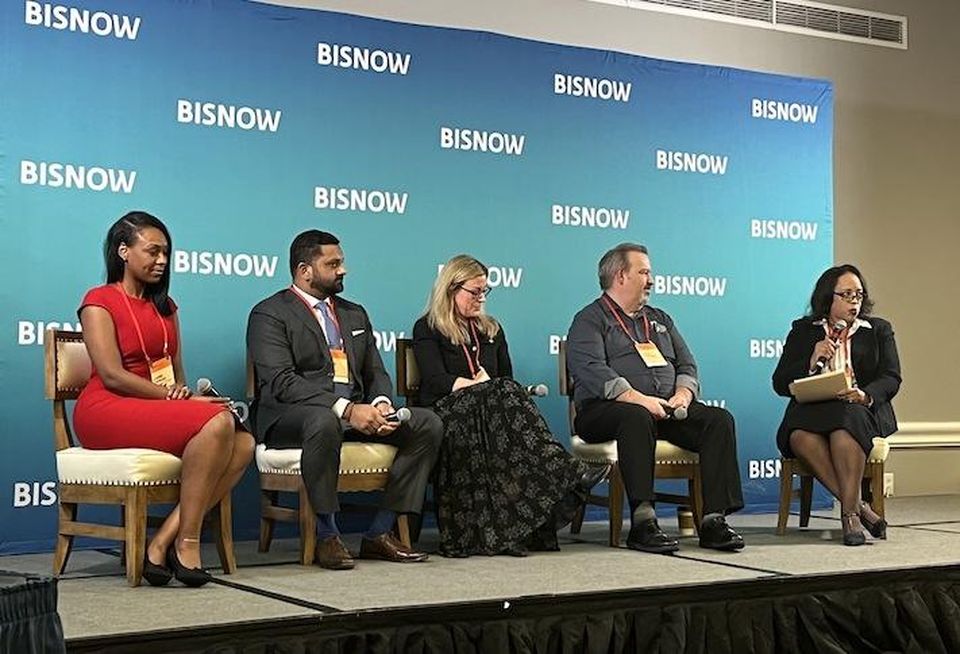 Banneker Ventures' Carri Cowan, Perseus TDC's Nihar Shah, Urban Atlantic's Caroline Kenney, Martin Architectural Group's Drew Romanic and FSC First's Dawn Medley.