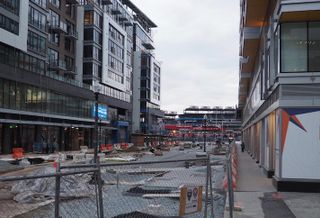 The Half Street corridor leading up to Nationals Park, photographed Wednesday.