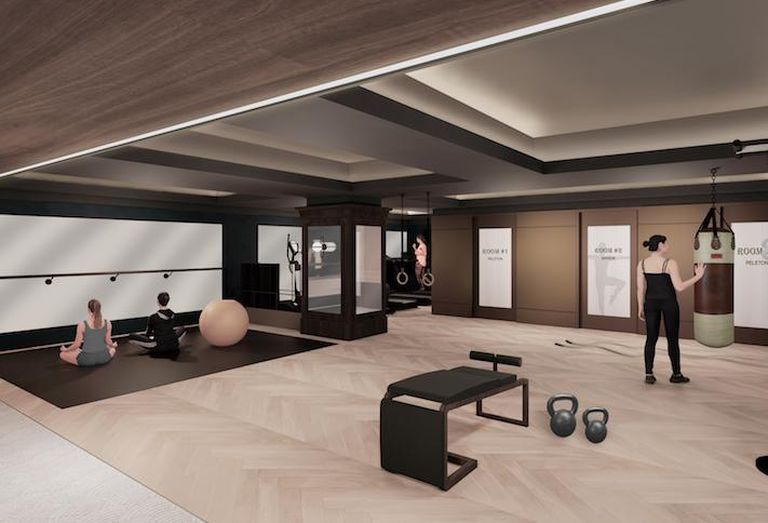 A rendering of the fitness center at The Herald office building. 