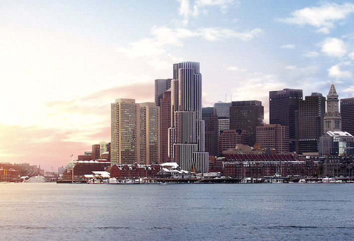 A rendering of the Pinnacle at Central Wharf, Chiofaro's proposed 600-foot-tall skyscraper on Boston's waterfront. 