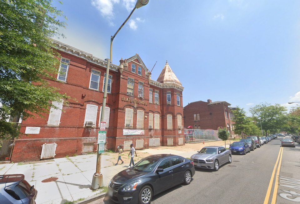 The former Slater Elementary School and John Mercer Langston Elementary School buildings at 33-45 P St. NW.