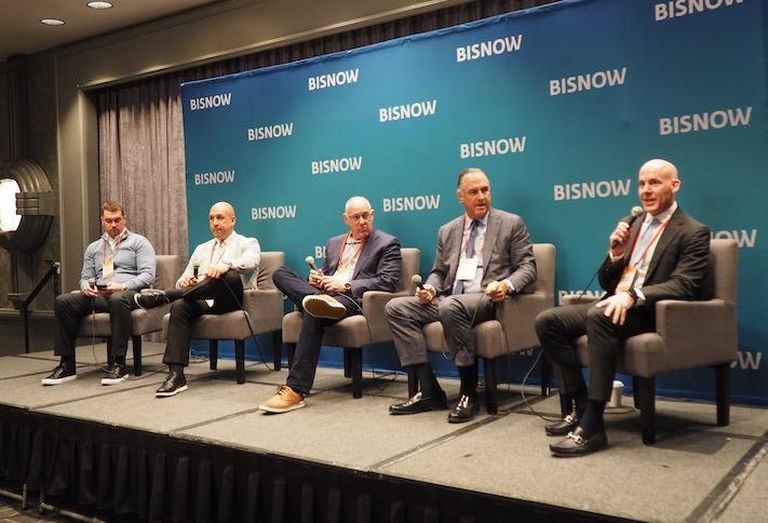 NFP's Dustin Smith, Eastern Atlantic State Regional Council of Carpenters' Anthony Abrantes, Roadside's Richard Lake, Rand's Bob Milkovich and Hines' Andrew McGeorge. 