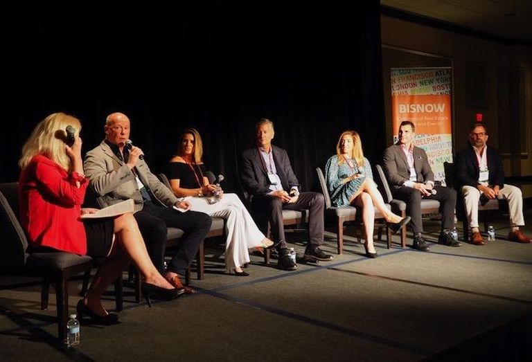 Stellapop's Angie O'Grady, Clyde Restaurant Group's John McDonnell, Cresa's Lucia Hedke, Carr Properties' Oliver Carr, Meridian Group's Katie Yanushonis, ThinkFoodGroup's Eric Martino and KPF's Doug Hocking.