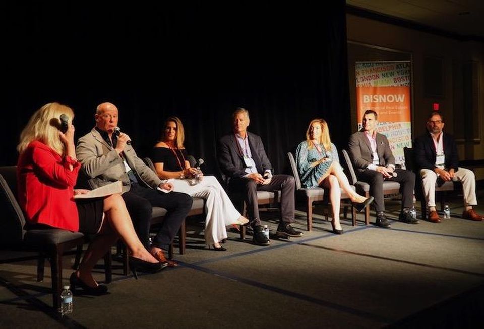 Stellapop's Angie O'Grady, Clyde Restaurant Group's John McDonnell, Cresa's Lucia Hedke, Carr Properties' Oliver Carr, Meridian Group's Katie Yanushonis, ThinkFoodGroup's Eric Martino and KPF's Doug Hocking.