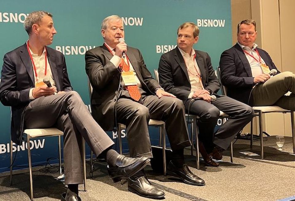 Boston Properties' Jake Stroman, Republic Properties Corp.'s Steven Grigg, Carr Properties' Eric Tracy and Colliers' Mark Sullivan.