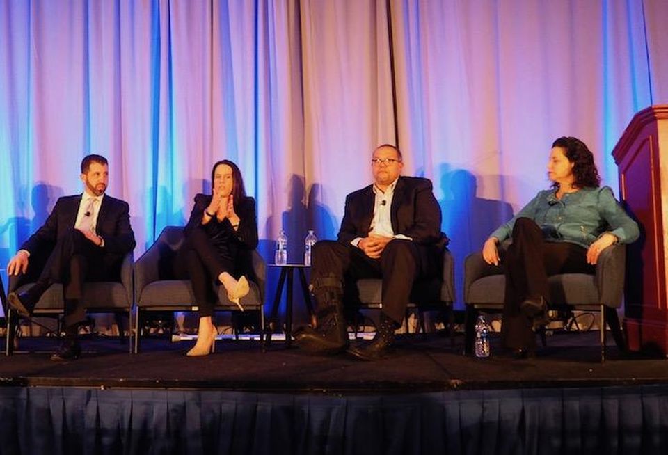 Regency Centers' Andrew Kabat, Edens' Jessica Bruner, MCB Real Estate's David Bramble and Lerch, Early & Brewer's Stacy Plotkin Silber
