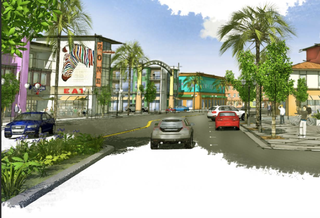 This rendering envisions a historic Mexican Village in the heart of San Ysrido.