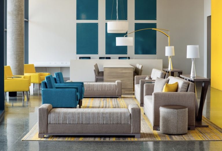 Combined Springhill Suites and Residence Inn lobby at BRIC 1