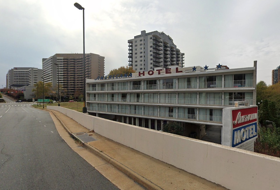 The Americana Hotel at 1400 Richmond Highway in Arlington.