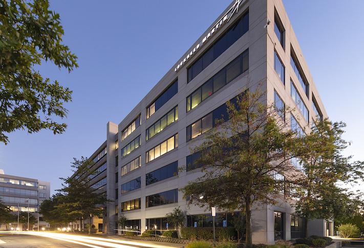 The Dulles Executive Plaza office park at 13530 and 13560 Dulles Technology Drive in Herndon. 